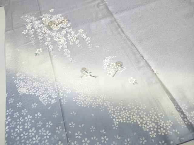 平和屋着物●訪問着　舞桜文　簪　暈し染め　金彩　やまと誂製　正絹　逸品　DABD9533ud