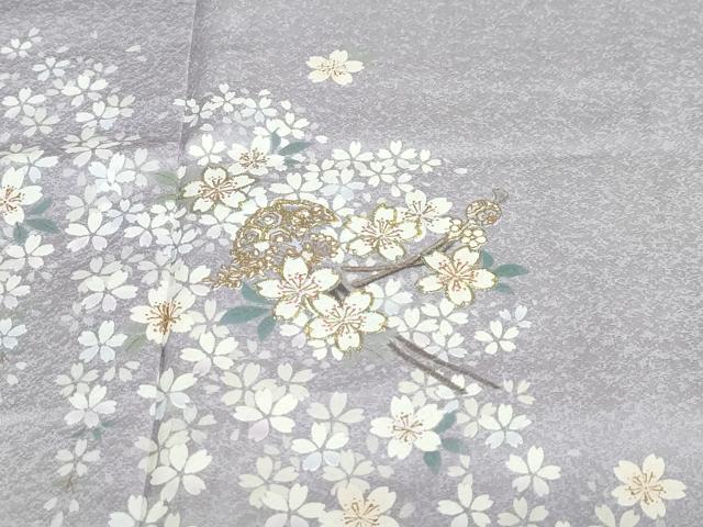 平和屋着物●訪問着　舞桜文　簪　暈し染め　金彩　やまと誂製　正絹　逸品　DABD9533ud