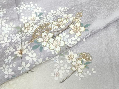 平和屋着物●訪問着　舞桜文　簪　暈し染め　金彩　やまと誂製　正絹　逸品　DABD9533ud