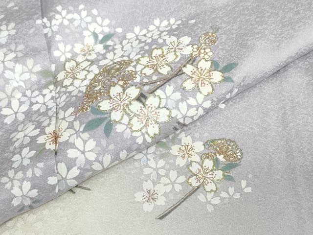平和屋着物●訪問着　舞桜文　簪　暈し染め　金彩　やまと誂製　正絹　逸品　DABD9533ud