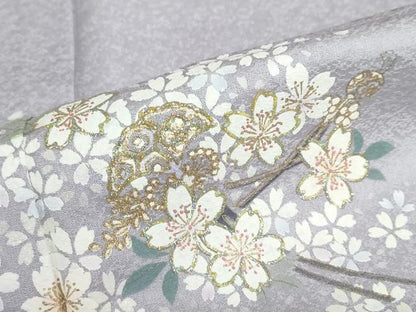 平和屋着物●訪問着　舞桜文　簪　暈し染め　金彩　やまと誂製　正絹　逸品　DABD9533ud