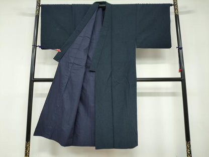 平和屋着物●男性　髭紬　アンサンブル　正絹　逸品　DABD9536ud