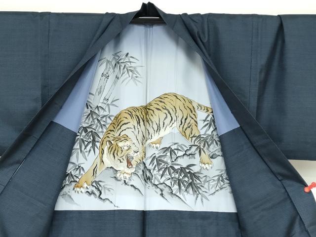 平和屋着物●男性　本場大島紬　アンサンブル　長羽織　100亀甲　総詰め　正絹　逸品　DABD9537ud