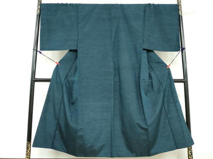平和屋着物●男性　紬　アンサンブル　長羽織　長襦袢（袷）セット　褐返色　キングサイズ　正絹　逸品　DABD9540ud