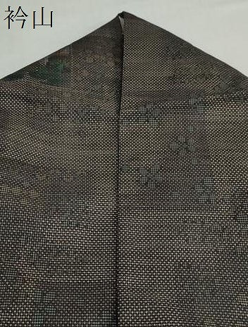 平和屋着物●本場大島紬　9マルキ　色紙風景草花文　正絹　逸品　DABD9552ud