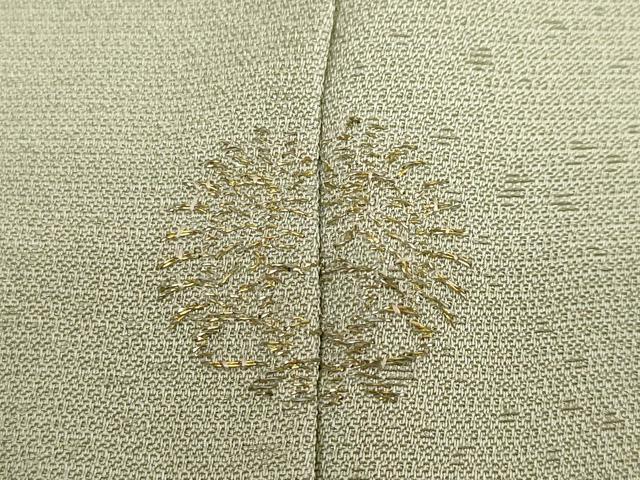 平和屋着物●訪問着　駒刺繍　陶器飛鶴草花文　金彩　正絹　逸品　DABD9555ud
