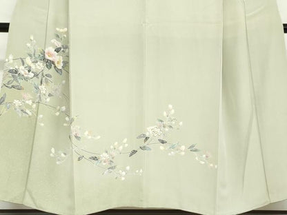 平和屋着物●訪問着　友禅　枝花文　暈し染め　正絹　逸品　DABD9560ud