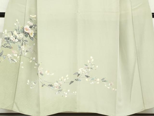 平和屋着物●訪問着　友禅　枝花文　暈し染め　正絹　逸品　DABD9560ud