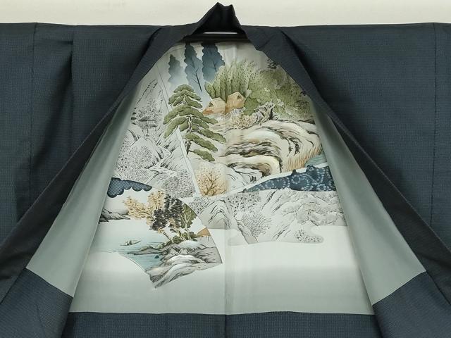 平和屋着物●男性　本場大島紬　アンサンブル　長羽織　100亀甲　総詰め　正絹　逸品　DABD9561ud
