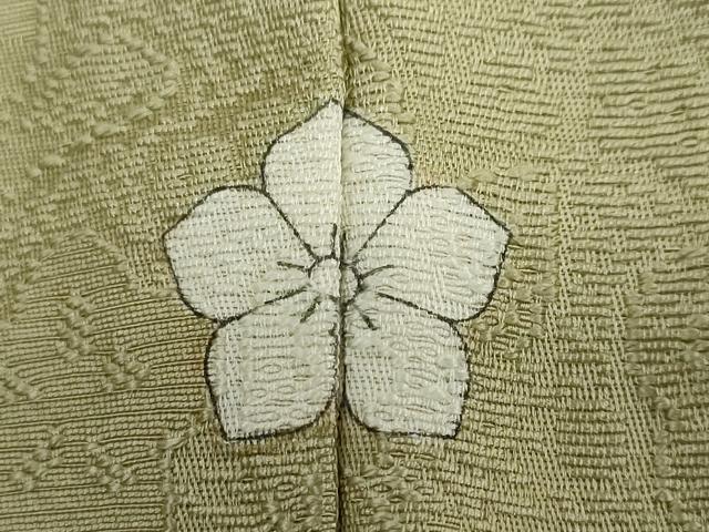平和屋着物●上質な色無地　辻が花地紋　柳茶色　正絹　逸品　DABD9563ud