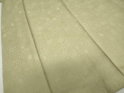 平和屋着物●上質な色無地　辻が花地紋　柳茶色　正絹　逸品　DABD9563ud