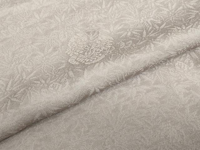 平和屋着物●上質な色無地　草花丸地紋　鳩羽鼠色　正絹　逸品　DABD9566ud