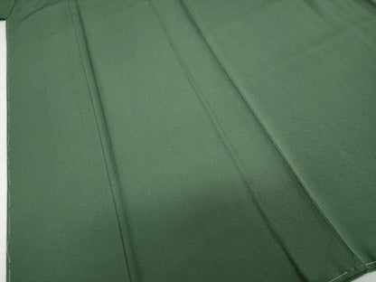 平和屋着物●本加賀友禅作家　梶山 伸監修　色無地　深緑色　正絹　逸品　未使用　DABD9568ud