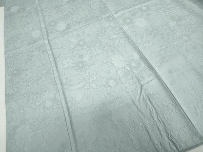 平和屋着物●上質な色無地　辻が花地紋　湊鼠色　ロング丈　正絹　逸品　DABD9572ud