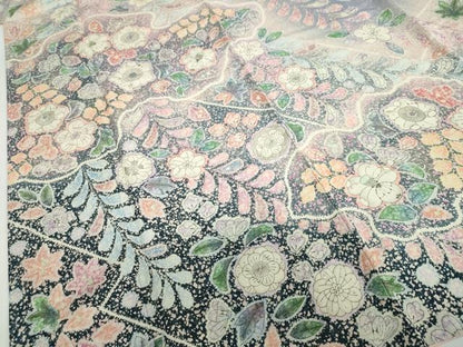 平和屋着物●豪華振袖　辻が花　暈し染め　銀通し地　正絹　逸品　DABD9575ud