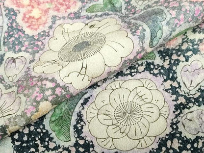 平和屋着物●豪華振袖　辻が花　暈し染め　銀通し地　正絹　逸品　DABD9575ud