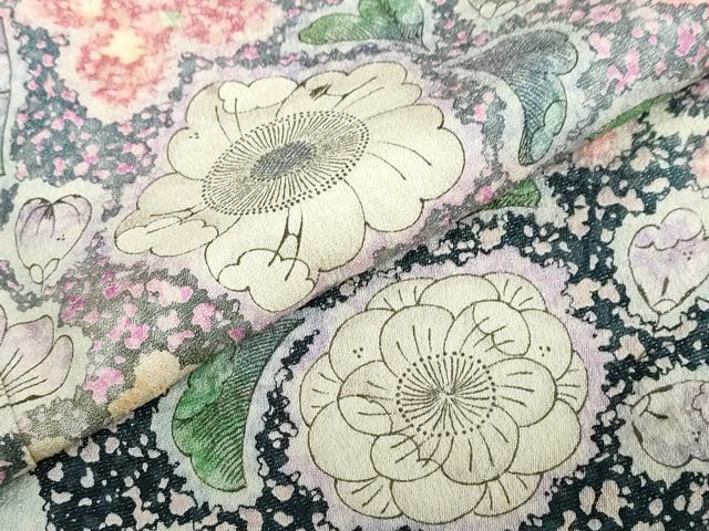 平和屋着物●豪華振袖　辻が花　暈し染め　銀通し地　正絹　逸品　DABD9575ud