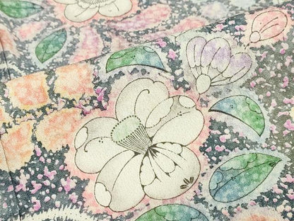 平和屋着物●豪華振袖　辻が花　暈し染め　銀通し地　正絹　逸品　DABD9575ud
