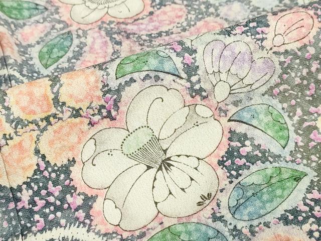 平和屋着物●豪華振袖　辻が花　暈し染め　銀通し地　正絹　逸品　DABD9575ud