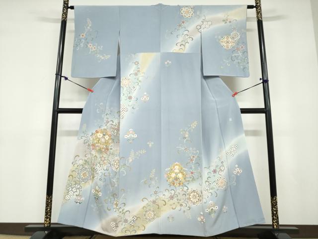 平和屋着物●訪問着　作家物　正倉院花鳥文　暈し染め　金彩　正絹　逸品　DABD9576ud