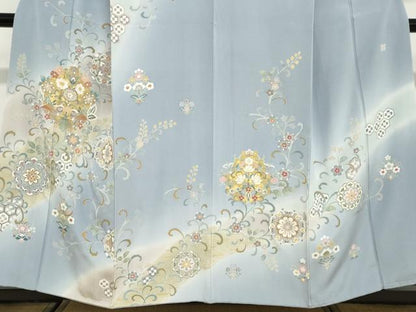 平和屋着物●訪問着　作家物　正倉院花鳥文　暈し染め　金彩　正絹　逸品　DABD9576ud