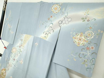 平和屋着物●訪問着　作家物　正倉院花鳥文　暈し染め　金彩　正絹　逸品　DABD9576ud