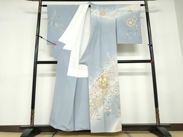 平和屋着物●訪問着　作家物　正倉院花鳥文　暈し染め　金彩　正絹　逸品　DABD9576ud