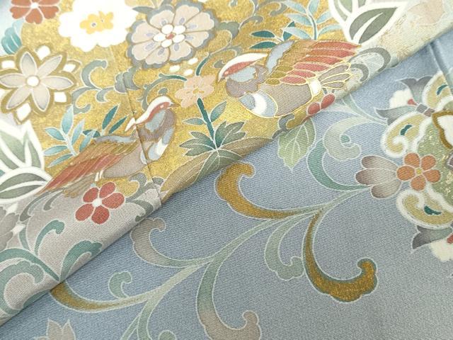 平和屋着物●訪問着　作家物　正倉院花鳥文　暈し染め　金彩　正絹　逸品　DABD9576ud