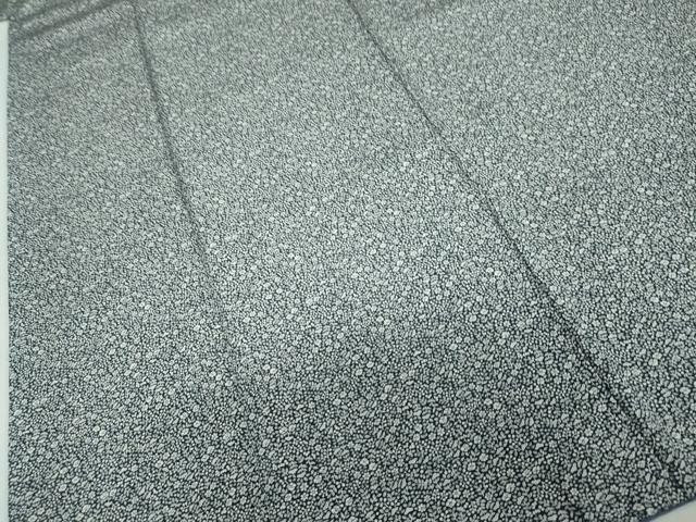 平和屋着物●江戸小紋　草花文　黒地　正絹　逸品　DABD9578ud