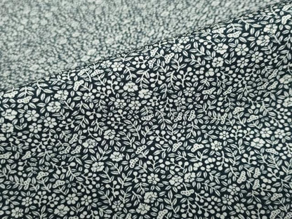 平和屋着物●江戸小紋　草花文　黒地　正絹　逸品　DABD9578ud