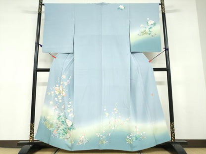 平和屋着物●訪問着　友禅　作家物　地紙草花文　暈し染め　正絹　逸品　DABD9579ud