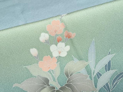 平和屋着物●訪問着　友禅　作家物　地紙草花文　暈し染め　正絹　逸品　DABD9579ud
