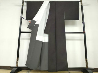 平和屋着物●上質な小紋　霞文　まるやま扱い　正絹　逸品　DABD9580ud
