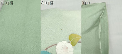 平和屋着物●訪問着　友禅　作家物　流水草花文　暈し染め　正絹　逸品　DABD9581ud