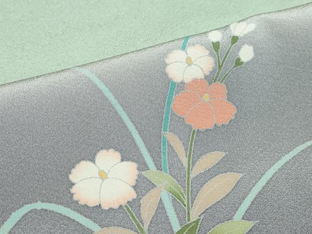 平和屋着物●訪問着　友禅　作家物　流水草花文　暈し染め　正絹　逸品　DABD9581ud