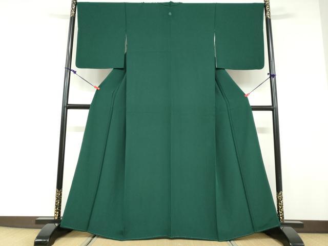 平和屋着物●上質な色無地　鉄色　正絹　逸品　DABD9582ud