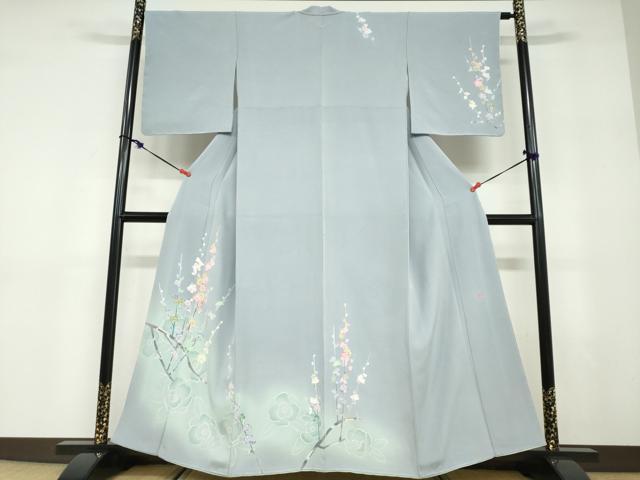 平和屋着物●訪問着　友禅　作家物　枝梅文　暈し染め　正絹　逸品　未使用　DABD9583ud