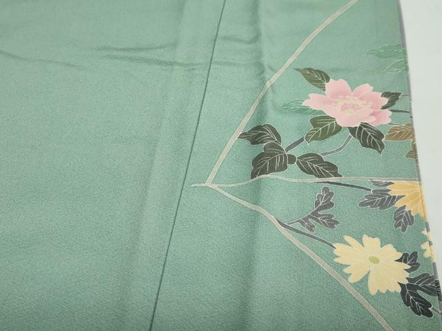 平和屋着物●十日町友禅作家　岡村蒼風　訪問着　草花文　暈し染め　正絹　逸品　DABD9584ud