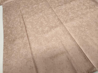 平和屋着物●上質な色無地　作家物　南天地紋　黄枯茶色　正絹　逸品　未使用　DABD9589ud