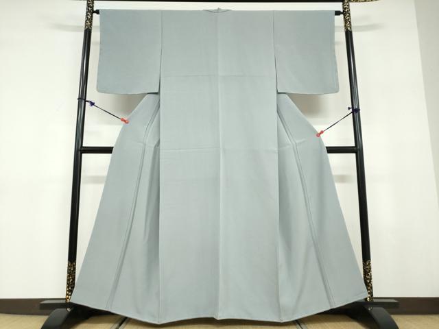 平和屋着物●上質な色無地　湊鼠色　正絹　逸品　未使用　DABD9591ud