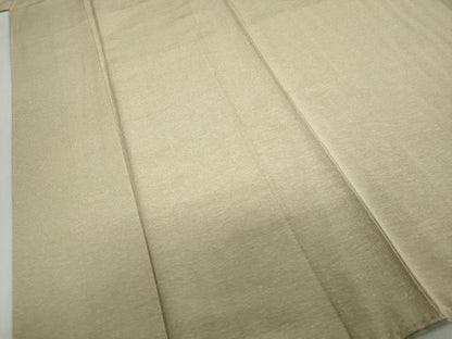 平和屋着物●京加賀友禅　百貫達雄監修　色無地　枝花地紋　榛色　正絹　逸品　DABD9592ud
