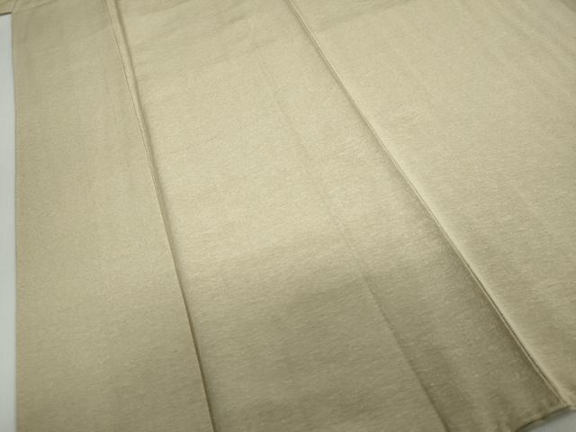 平和屋着物●京加賀友禅　百貫達雄監修　色無地　枝花地紋　榛色　正絹　逸品　DABD9592ud