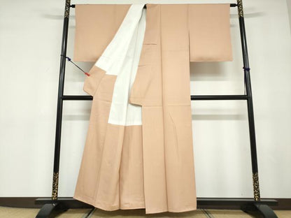 平和屋着物●上質な色無地　ときがら茶色　正絹　逸品　未使用　DABD9594ud