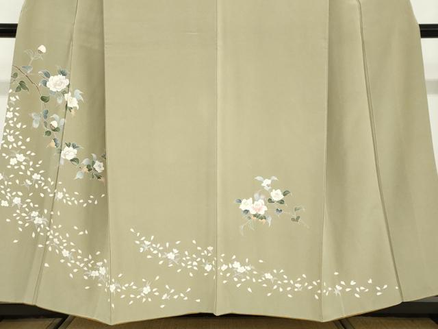 平和屋着物●訪問着　友禅　枝花文　正絹　逸品　DABD9599ud