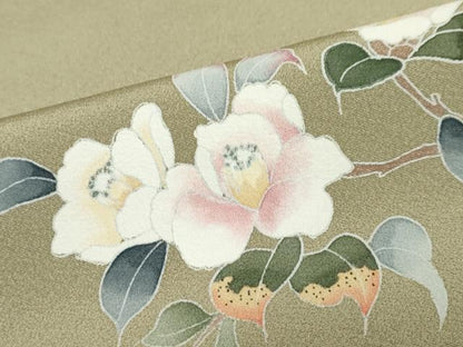 平和屋着物●訪問着　友禅　枝花文　正絹　逸品　DABD9599ud