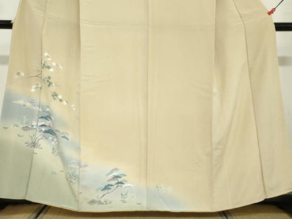 平和屋着物●訪問着　友禅　草花文　暈し染め　正絹　逸品　DABD9600ud