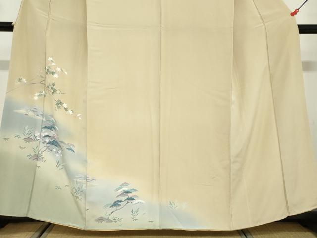 平和屋着物●訪問着　友禅　草花文　暈し染め　正絹　逸品　DABD9600ud