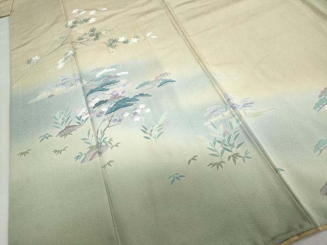 平和屋着物●訪問着　友禅　草花文　暈し染め　正絹　逸品　DABD9600ud