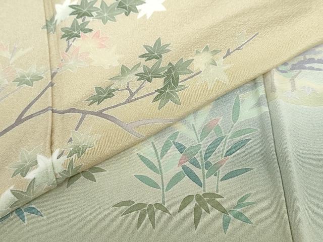 平和屋着物●訪問着　友禅　草花文　暈し染め　正絹　逸品　DABD9600ud