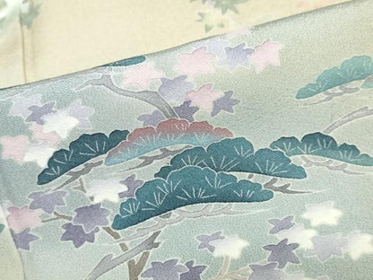 平和屋着物●訪問着　友禅　草花文　暈し染め　正絹　逸品　DABD9600ud